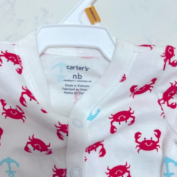 Carter's White and Red Crab Print Kids One Piece - Picture 9 of 10